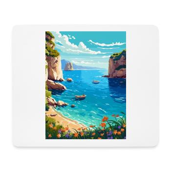 Zakynthos Grèce Décoration Grec Voyage Affiche - Tapis de souris (format paysage) - blanc - Devant
