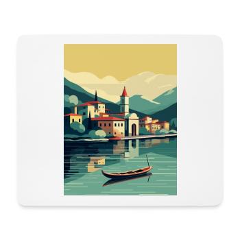 Comer See Italien Dekoration Vintage Reiseposter - Mousepad (Querformat) - Weiß - Vorne