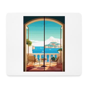 Capri Italien Dekoration Vintage Reiseposter WPA - Mousepad (Querformat) - Weiß - Vorne