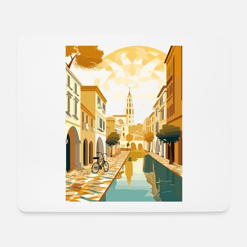 Sevilla Spanien Deko Vintage Reiseposter Souvenir - Mousepad (Querformat) - Weiß