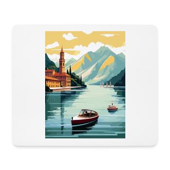 Comer See Italien Dekoration Vintage Reiseposter - Mousepad (Querformat) - Weiß - Vorne