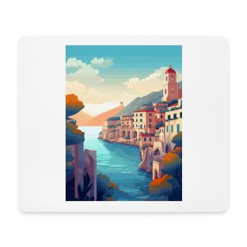 Amalfi Italie Décoration Vintage Voyage Affiche WPA - Tapis de souris (format paysage) - blanc - Devant