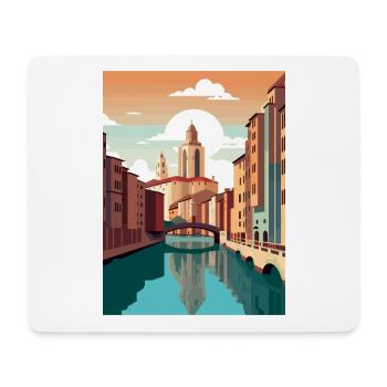 Girona Spain Vintage Travel Poster WPA Souvenir - Mouse Pad (horizontal) - white - Front