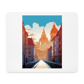 Prague Czech Republic Vintage Travel Poster WPA - Mouse Pad (horizontal) - white - Front