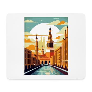 Saragosse Espagne Vintage voyage affiche WPA Souvenir - Tapis de souris (format paysage) - blanc - Devant