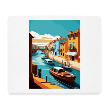 Costa Nova Portugal Vintage voyage affiche Souvenir - Tapis de souris (format paysage) - blanc - Devant