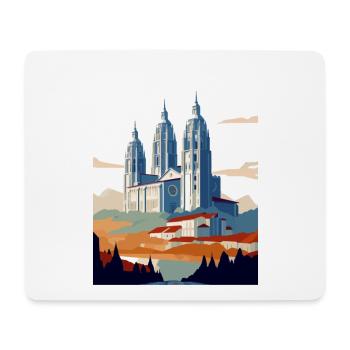 Saint-Jacques-de-Compostelle Espagne Affiche de voyage Vintage - Tapis de souris (format paysage) - blanc - Devant