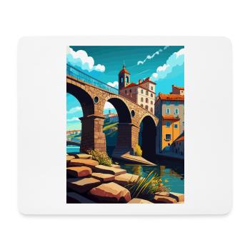 Barcelos Portugal Vintage Voyage Poster Souvenir - Tapis de souris (format paysage) - blanc - Devant