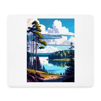Wigry Pologne Vintage voyage affiche WPA Souvenir - Tapis de souris (format paysage) - blanc - Devant