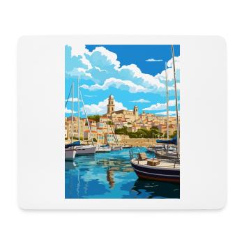 San Antonio Espagne Vintage voyage affiche Souvenir - Tapis de souris (format paysage) - blanc - Devant