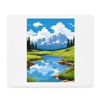 Nationalpark Aiguestortes Estany de Sant Maurici - Mousepad (Querformat) - Weiß - Vorne