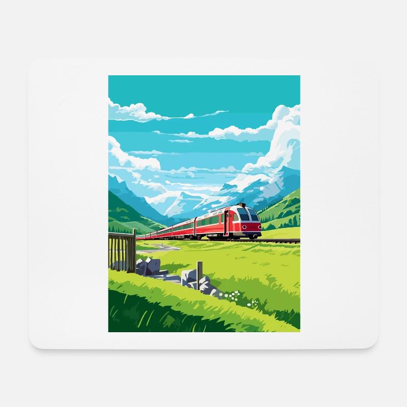 Glacier Express Schweiz Vintage Reiseplakat - Mousepad (Querformat) - Weiß
