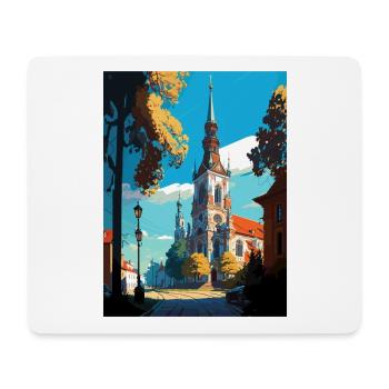 Bialystok Pologne Vintage voyage affiche Souvenir - Tapis de souris (format paysage) - blanc - Devant