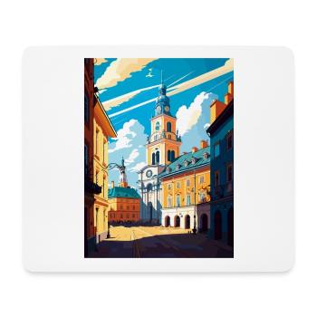 Lublin Polen Vintage Reiseposter WPA Souvenir - Mousepad (Querformat) - Weiß - Vorne