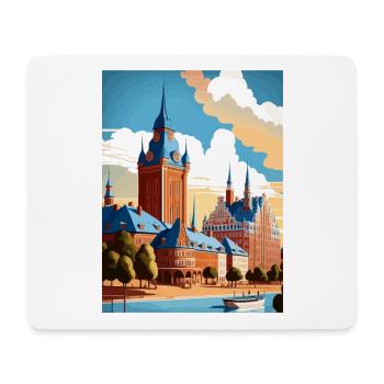 Halmstad Sweden Vintage Travel Poster WPA Souvenir - Mouse Pad (horizontal) - white - Front
