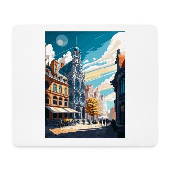 Leige Belgique Vintage voyage affiche WPA Souvenir - Tapis de souris (format paysage) - blanc - Devant