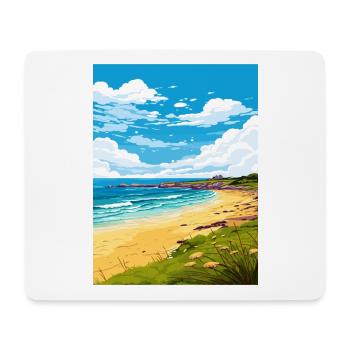 Porthgwidden Beach Cornwall Vintage Reiseposter - Mousepad (Querformat) - Weiß - Vorne