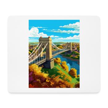 Bristol England Bridge Vintage Travel Poster WPA - Mouse Pad (horizontal) - white - Front