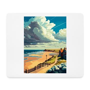 Saltburn au bord de la mer Angleterre Vintage voyage affiche - Tapis de souris (format paysage) - blanc - Devant