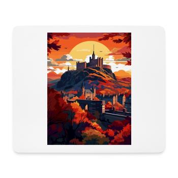 Edinburghscape European Scotland Travel Poster - Mouse Pad (horizontal) - white - Front