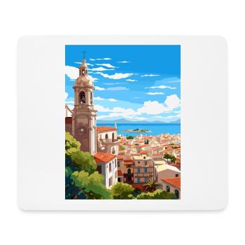 Malaga Espagne Vintage voyage affiche WPA Souvenir - Tapis de souris (format paysage) - blanc - Devant