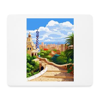 Barcelona Spain Vintage Travel Poster WPA Souvenir - Mouse Pad (horizontal) - white - Front