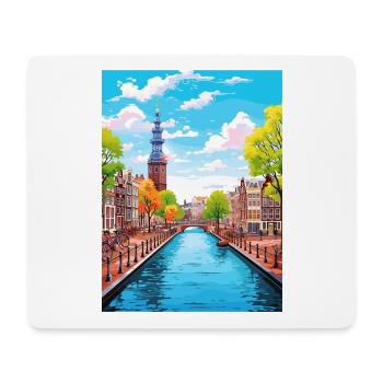 Amsterdam Netherlands Vintage Travel Poster WPA - Mouse Pad (horizontal) - white - Front