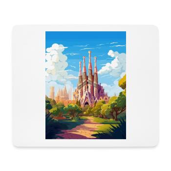 Barcelona Spain Vintage Travel Poster WPA Souvenir - Mouse Pad (horizontal) - white - Front