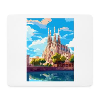 Barcelona Spain Vintage Travel Poster WPA Souvenir - Mouse Pad (horizontal) - white - Front