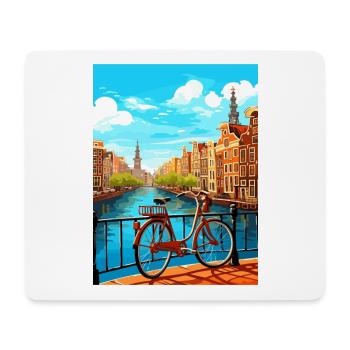 Amsterdam Netherlands Vintage Travel Poster WPA - Mouse Pad (horizontal) - white - Front