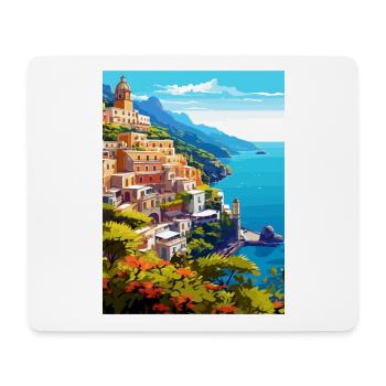 Amalfi Italie Décoration Vintage Voyage Affiche WPA - Tapis de souris (format paysage) - blanc - Devant