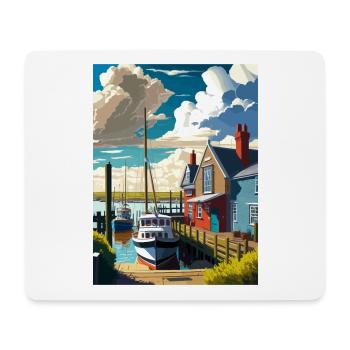 Whitstable Harbour England Vintage Reiseposter - Mousepad (Querformat) - Weiß - Vorne