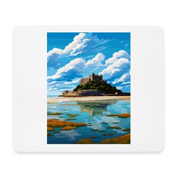 St Michaels Mount Cornwall Vintage Reiseposter - Mousepad (Querformat) - Weiß - Vorne