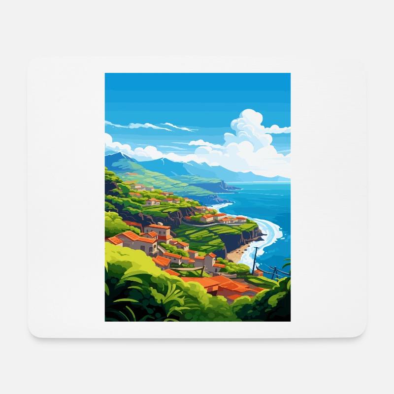 Madeira Portugal Vintage Reiseposter Souvenir - Mousepad (Querformat) - Weiß