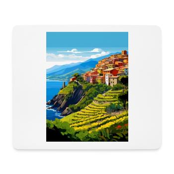 Cinque Terre Italy Decoration Patmos Travel Poster - Mouse Pad (horizontal) - white - Front