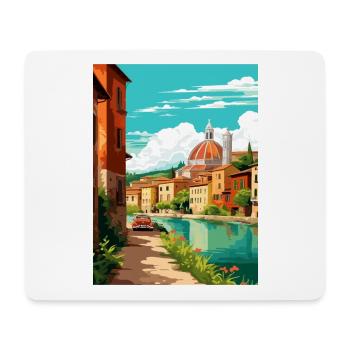 Vérone Italie Décoration Vintage Voyage Affiche WPA - Tapis de souris (format paysage) - blanc - Devant