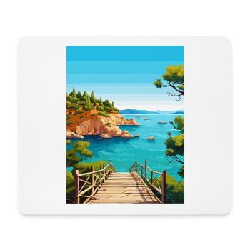 Cameo Island Athens Greece Vintage Travel Poster - Mouse Pad (horizontal) - white - Front