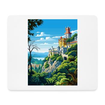 Sintra Portugal Vintage voyage affiche WPA Souvenir - Tapis de souris (format paysage) - blanc - Devant