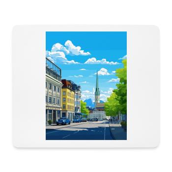 Zurich Suisse Vintage voyage affiche Souvenir - Tapis de souris (format paysage) - blanc - Devant
