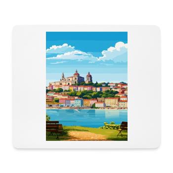 Coimbra Portugal Vintage voyage affiche Souvenir - Tapis de souris (format paysage) - blanc - Devant