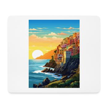 Cinque Terre Italy Decoration Patmos Travel Poster - Mouse Pad (horizontal) - white - Front