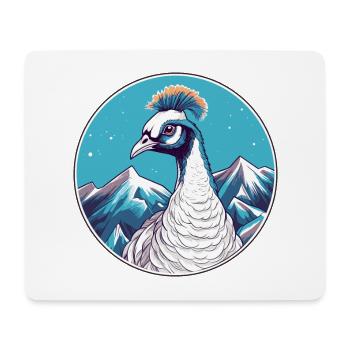 Pfau Aquarell Karikatur Kawaii Haustier Tier Farbe - Mousepad (Querformat) - Weiß - Vorne