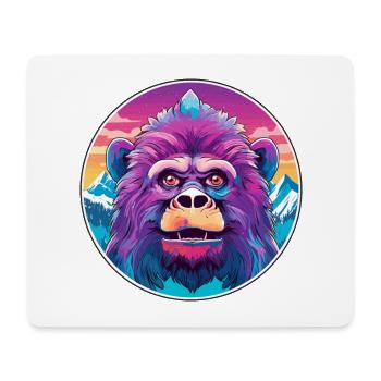 Baboon Watercolor Cartoon Kawaii Pet Animal Colorf - Mouse Pad (horizontal) - white - Front