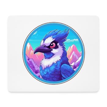 Blauer Eichelhäher Aquarell Karikatur Kawaii Haustier Tier Colo - Mousepad (Querformat) - Weiß - Vorne