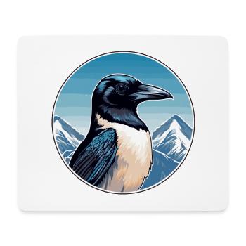Elster Aquarell Karikatur Kawaii Haustier Tier Farbe - Mousepad (Querformat) - Weiß - Vorne