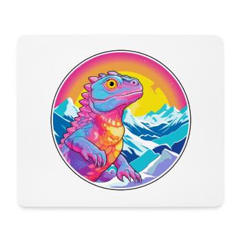 Chameleon Watercolor Cartoon Kawaii Pet Animal Col - Mouse Pad (horizontal) - white - Front