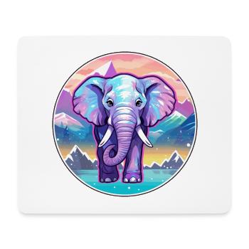 Elefant Aquarell Karikatur Kawaii Haustier Tier Colo - Mousepad (Querformat) - Weiß - Vorne