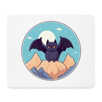 Fledermaus Aquarell Karikatur Kawaii Haustier Tier Bunt - Mousepad (Querformat) - Weiß - Vorne