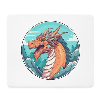 Dragon Watercolor Cartoon Kawaii Pet Animal Colorf - Mouse Pad (horizontal) - white - Front