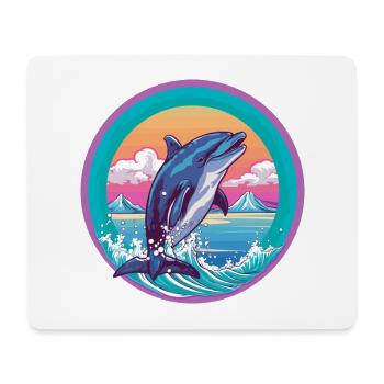 Dolphin Watercolor Cartoon Kawaii Pet Animal Color - Mouse Pad (horizontal) - white - Front